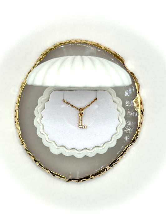Stone letter necklace